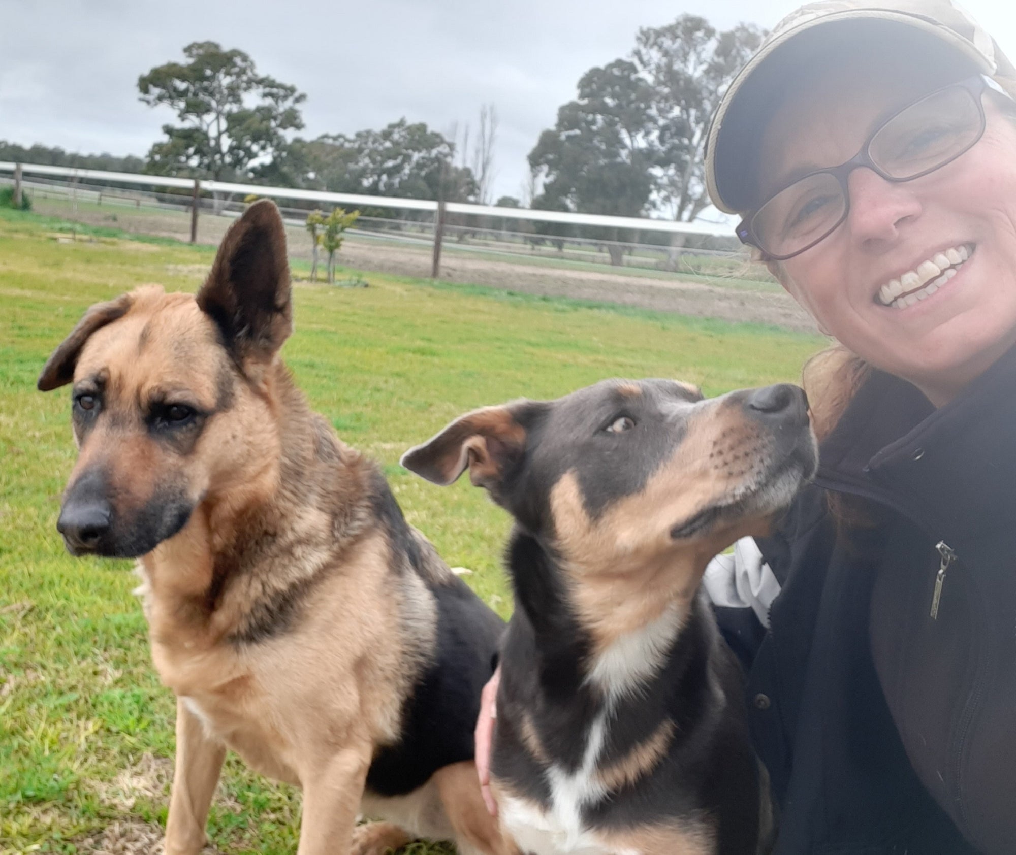 Lyn Prescott with her dogs