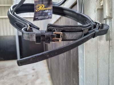 Jeffries IR leather cavesson bridle - padded noseband