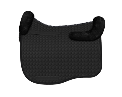 EA Mattes in Australia Eurofit dressage sheepskin saddle pad/cloth - black with black piping