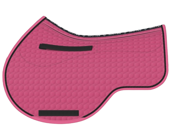 EA Mattes in Australia Eurofit showjump correction saddle pad/cloth with pockets and shims - orchid pink with black binding