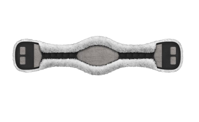 EA Mattes Australia anatomic short sheepskin girth cover - black with white sheepskin