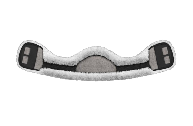 EA Mattes Australia crescent short sheepskin girth cover - black with white sheepskin