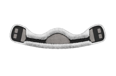 EA Mattes Australia crescent short sheepskin girth cover - black with white sheepskin