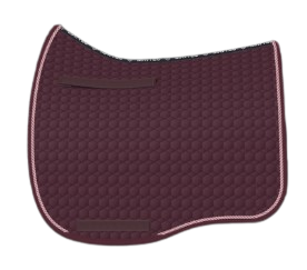 EA Mattes Eurofit dressage saddle pad/cloth - blackberry with altrosa/pink piping