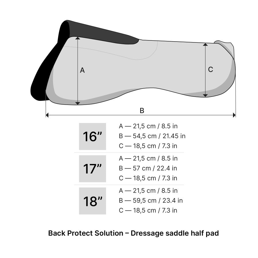 Winderen Saddle Half Pad - Dressage style