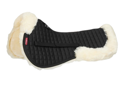 Le Mieux sheepskin - lambskin - half pad numnah - black & natural