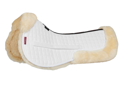 Le Mieux sheepskin - lambskin - half pad numnah - white with natural