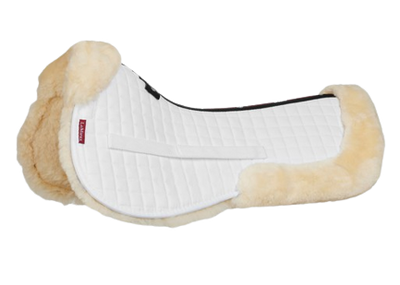Le Mieux sheepskin - lambskin - half pad numnah - white with natural
