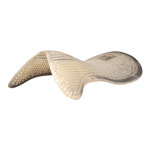 Acavallo shaped non slip gel pad with rear riser - clear