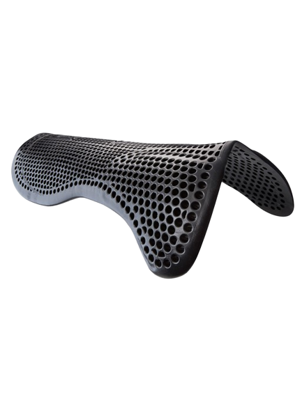 Acavallo shaped non slip gel pad with front riser - black