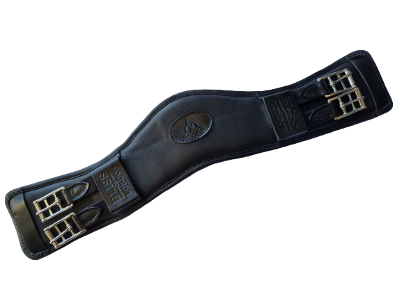 Bliss of London anatomic leather dressage girth - black