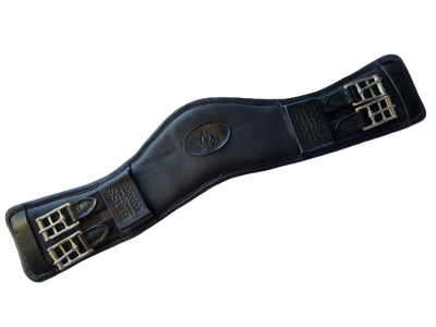 Bliss of London anatomic leather dressage girth - black