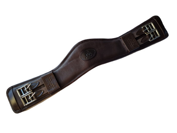 Bliss of London anatomic leather dressage girth - cocoa brown