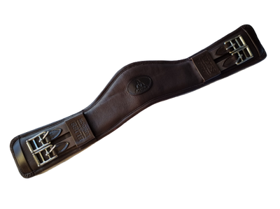 Bliss of London anatomic leather dressage girth - cocoa brown