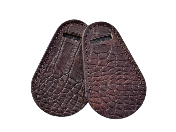 Blis sof London mono stirrup leathers fancy buckle guards - brown croc