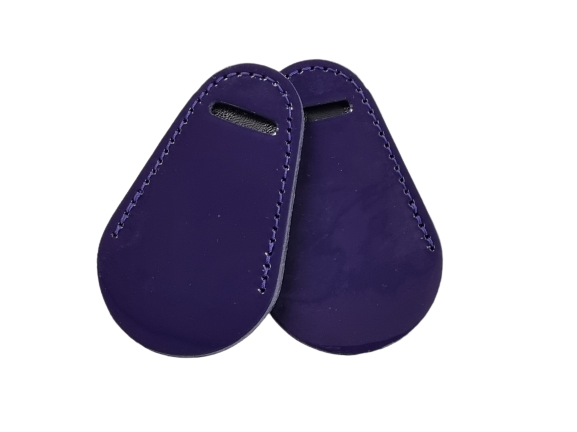 Bliss of London mono stirrup leathers fancy buckle guards - patent purple