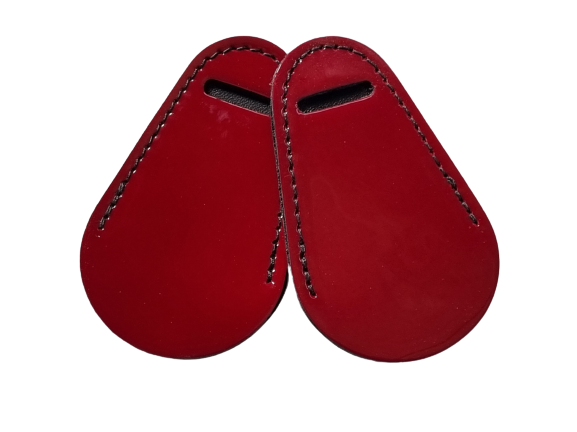 Bliss of London mono stirrup leathers fancy buckle guards - patent cherry red