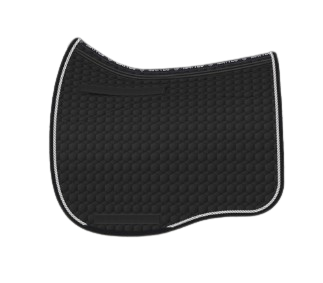 EA Mattes in Australia - Eurofit dressage correction saddle pad with pockets and shims - black with silver piping