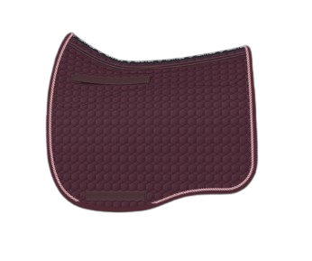 EA Mattes in Australia - Eurofit dressage correction saddle pad/cloth with pockets and shims - blackberry with altrosa pink piping