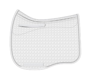 EA Mattes in Australia - Eurofit dressage correction saddle pad/cloth with pockets and shims - white with silver piping