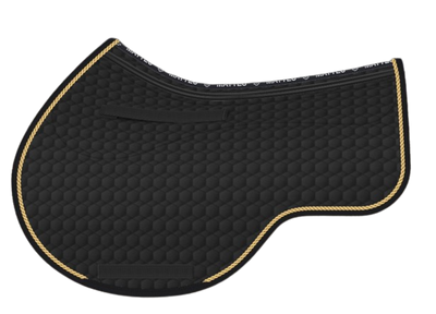 EA Mattes in Australia Eurofit showjump correction pad/cloth with pockets and shims - black with gold piping