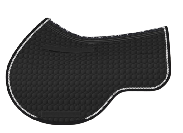 EA Mattes in Australia Eurofit showjump correction saddle pad/cloth with pockets and shims - black with silver piping