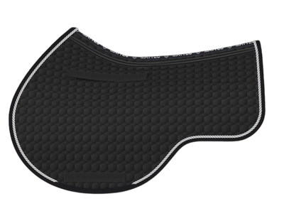 EA Mattes in Australia Eurofit showjump correction saddle pad/cloth with pockets and shims - black with silver piping