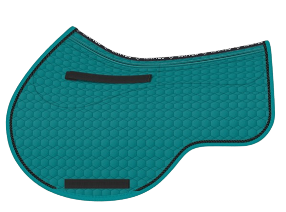 EA Mattes in Australia Eurofit showjump correction saddle pad/cloth with pockets and shims - petrol teal with black piping