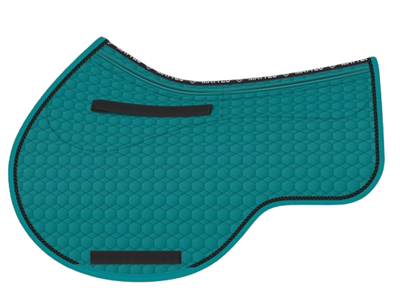 EA Mattes in Australia Eurofit showjump correction saddle pad/cloth with pockets and shims - petrol teal with black piping