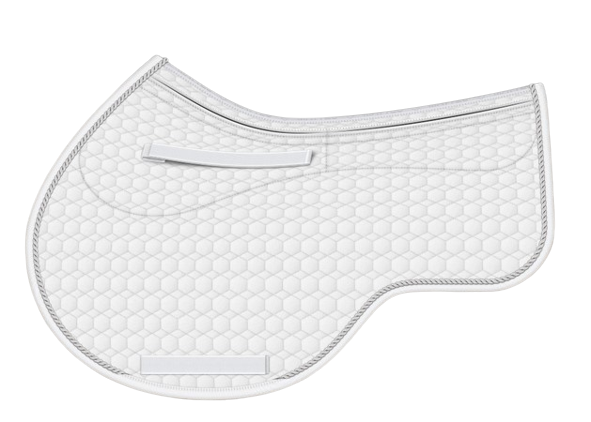 EA Mattes in Australia Eurofit showjump correction saddle pad/cloth with pockets and shims - white with silver piping