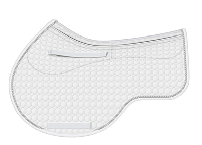 EA Mattes in Australia Eurofit showjump correction saddle pad/cloth with pockets and shims - white with silver piping