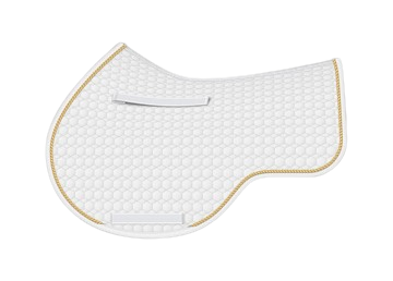 EA Mattes Australia - Eurofit showjump saddle pad/cloth - white with gold piping