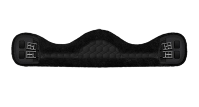 EA Mattes Australia Asymmetric short sheepskin girth with quilt base - black