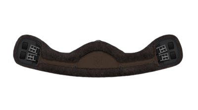 EA Mattes Australia crescent short sheepskin girth with slimline leather base - brown