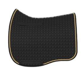 EA Mattes Eurofit dressage saddle pad/cloth - black with gold piping