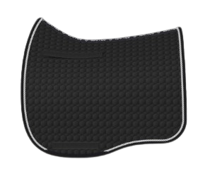 EA Mattes Eurofit dressage saddle pad/cloth - black with silver piping