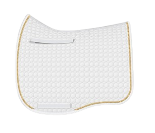EA Mattes Eurofit dressage saddle pad/cloth-white with gold piping