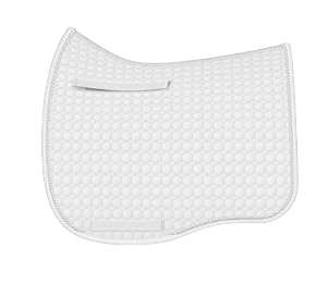 EA Mattes Eurofit dressage saddle pad/cloth - white with white piping