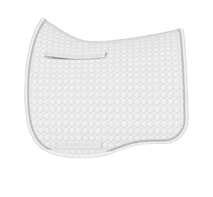 EA Mattes Eurofit dressage saddle pad/cloth - white with silver piping