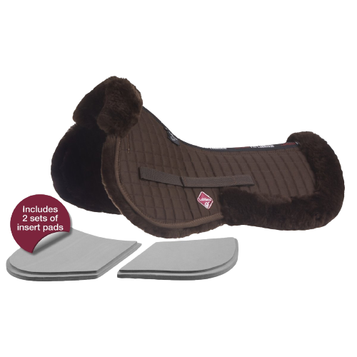 LeMieux Prosorb sheepskin correction half pad with shims - brown