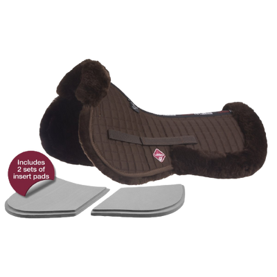 LeMieux Prosorb sheepskin correction half pad with shims - brown