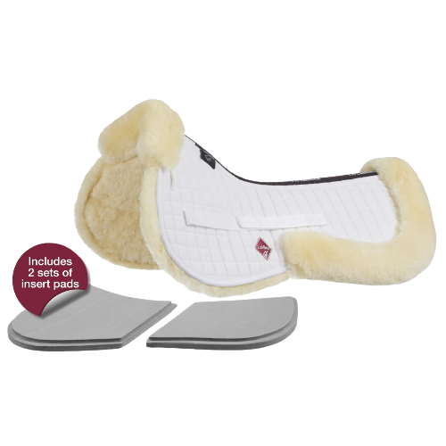 LeMieux Prosorb sheepskin correction half pad with shims - white/natural