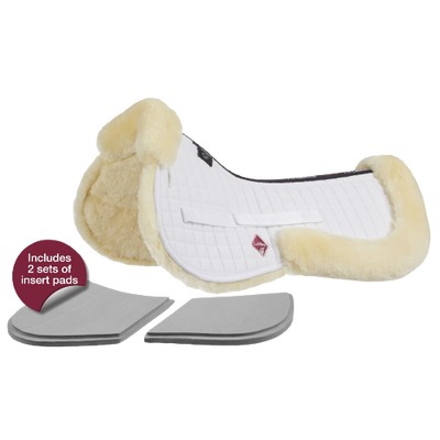 LeMieux Prosorb sheepskin correction half pad with shims - white/natural