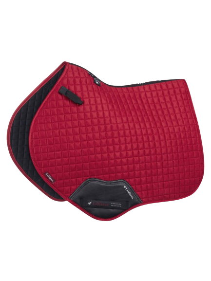 LeMieux suede close contact jump saddle pad - chilli red