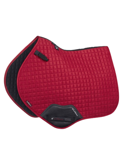 LeMieux suede close contact jump saddle pad - chilli red
