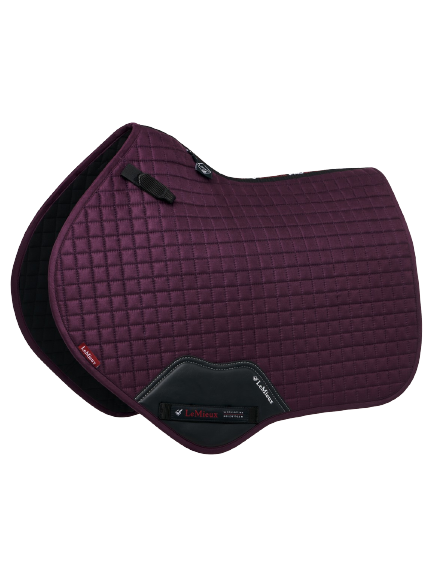 LeMieux suede close contact jump saddle pad - fig purple