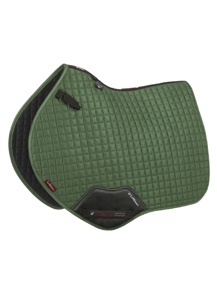 LeMieux suede close contact jump saddle pad - hunter green