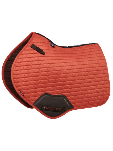 LeMieux suede close contact jump saddle pad - sienna orange