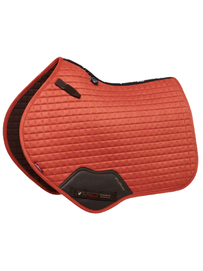 LeMieux suede close contact jump saddle pad - sienna orange