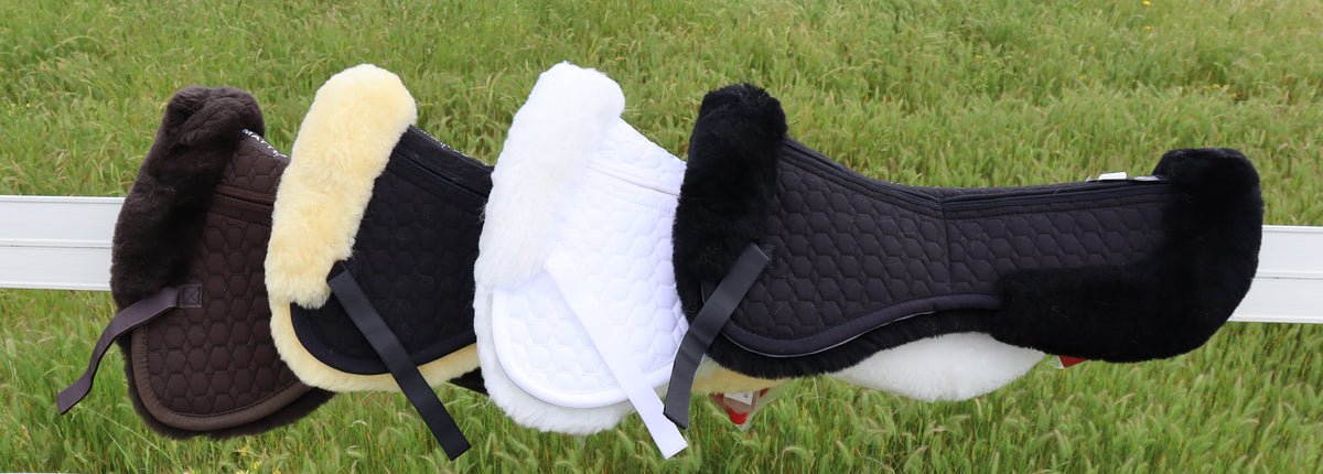 EA Mattes in Australia sheepskin correction half pads with pockets and shims dressage cut - all colours